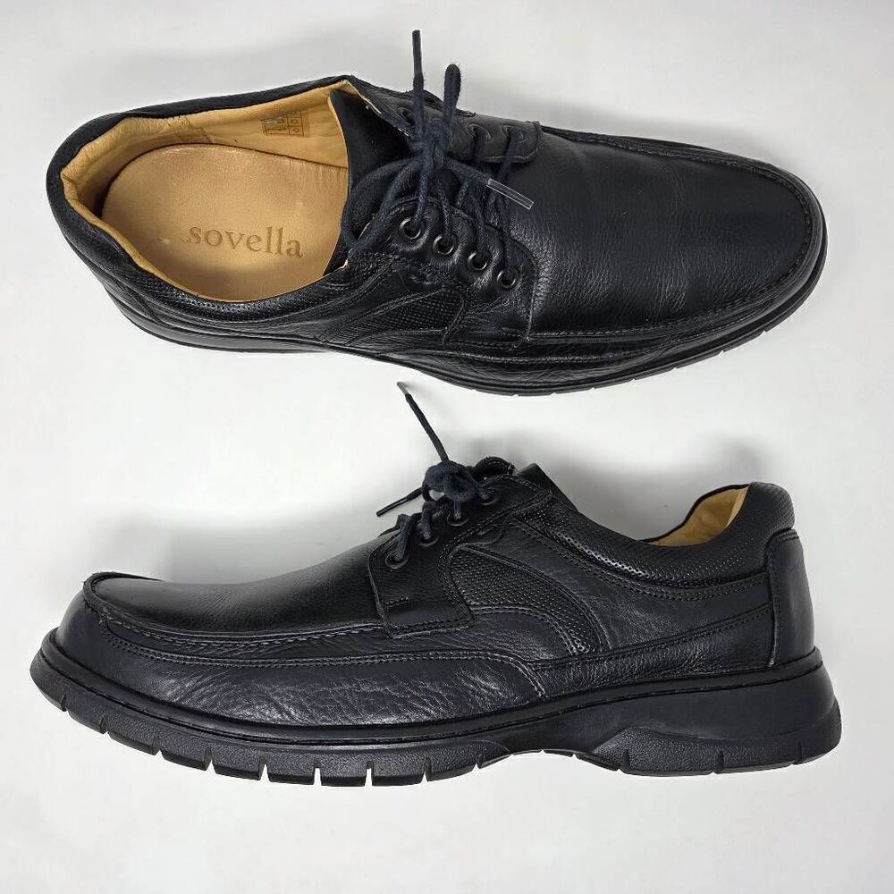 SOVELLA LUCKY FEET COMFORT ORTHOTIC BLACK OXFORD WALKING SNEAKERS MENS 47 US 13